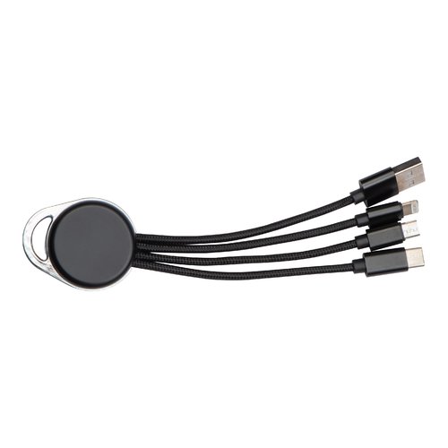 Juego de cables negro con mltiples conectores.