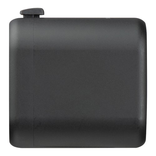 Adaptador de viaje negro con enchufe.