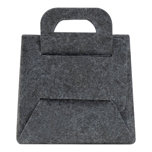 Cesta plegable de RPET antracita con asa.
