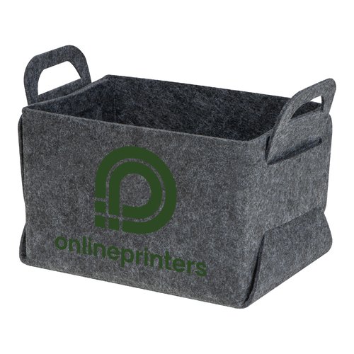 Cesta plegable de RPET antracita con asas.