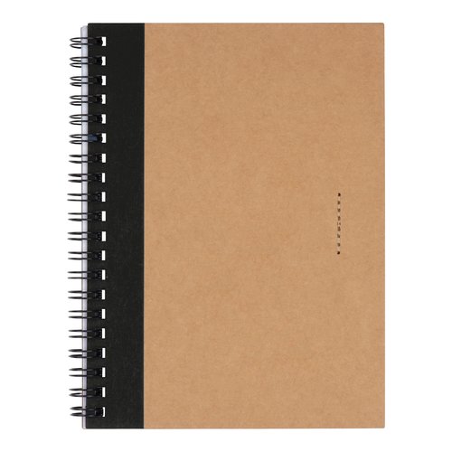 Bloc de notas negro con encuadernacin en espiral.