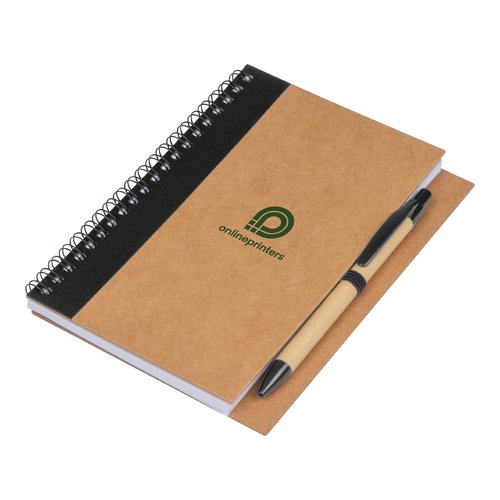 Bloc de notas negro con encuadernacin en espiral.