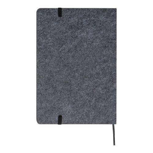 Set de cuadernos de fieltro gris plateado con cierre elstico y lazo para bolgrafo.
