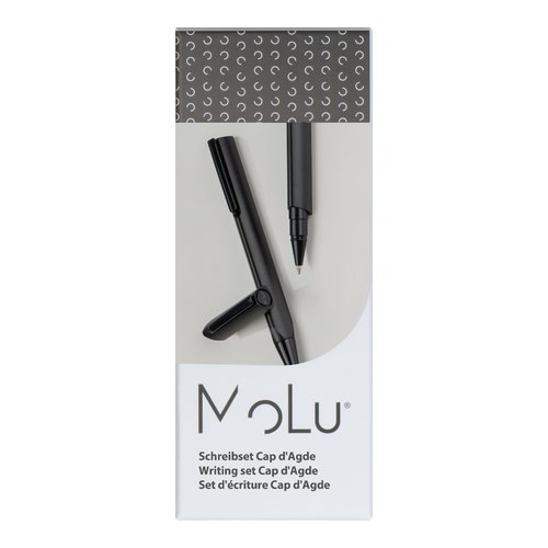 Set de escritura negro con dos bolgrafos.