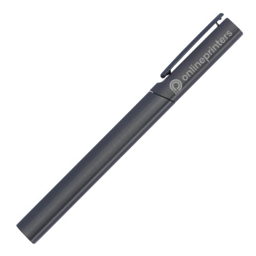 Set de escritura negro con bolgrafo y estuche.