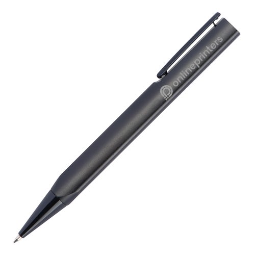Juego de escritura negro con bolgrafo y estuche.