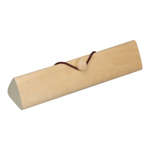 Set de escritura de madera beige con banda de cierre.