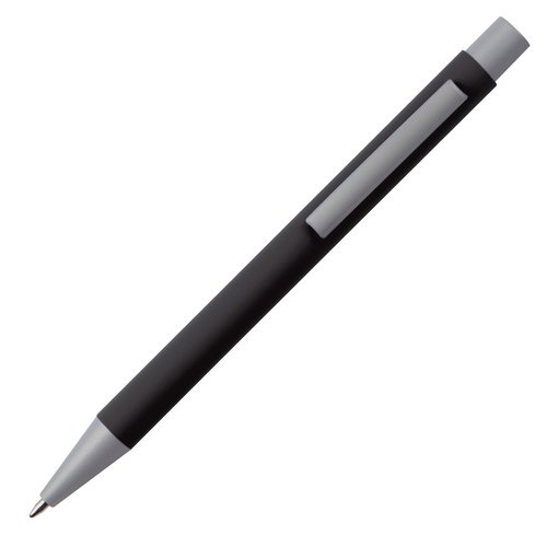 Set de escritura negro con bolgrafo y estuche.