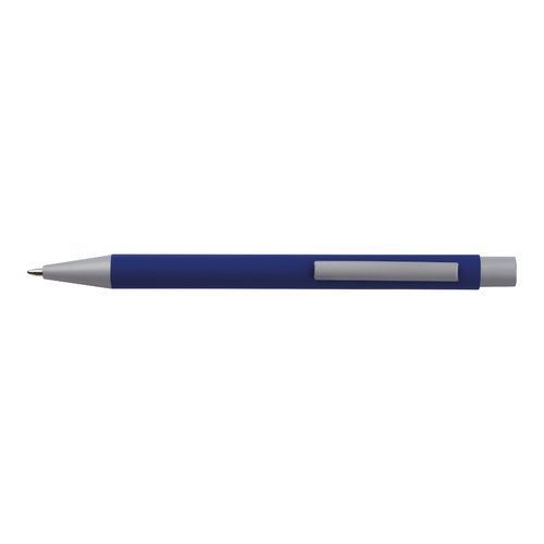 Set de escritura azul con bolgrafo y estuche.