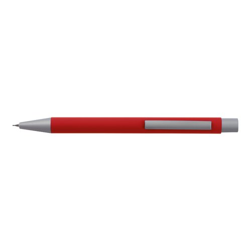 Juego de escritura rojo con bolgrafo y estuche.