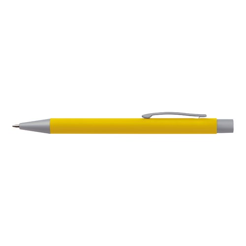 Set de escritura amarillo con bolgrafo, lpiz y regla.