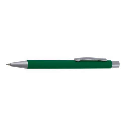 Set de escritura verde con bolgrafo y estuche.