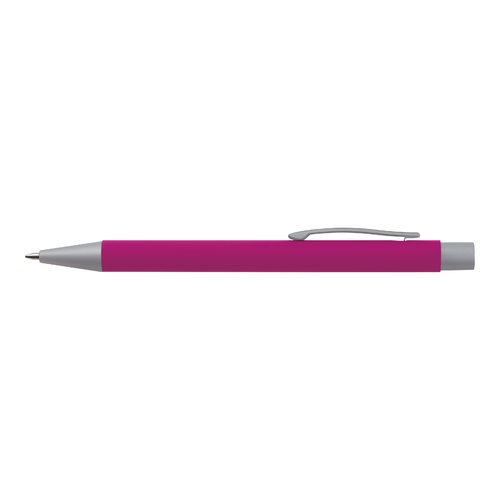 Set de escritura rosa con bolgrafo y estuche.