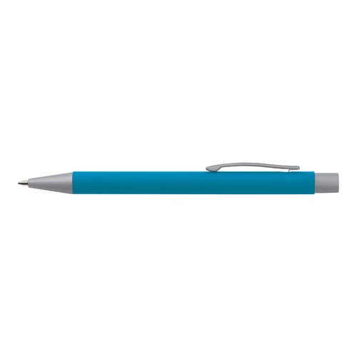 Set de escritura azul claro con bolgrafo y embalaje de regalo.