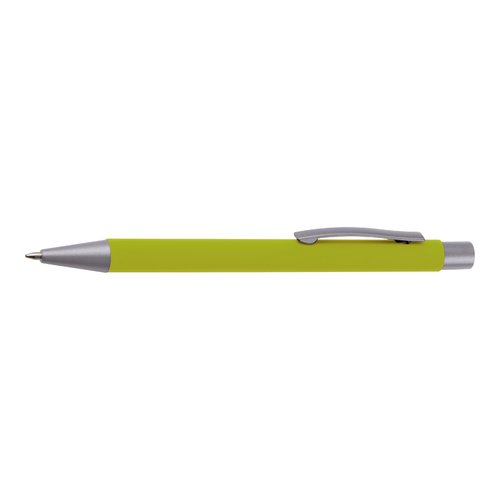 Set de escritura verde manzana con bolgrafo y accesorios.