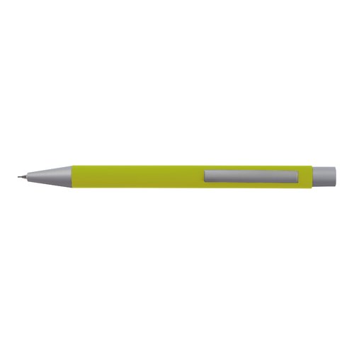 Set de escritura verde manzana de plstico con bolgrafo y estuche.