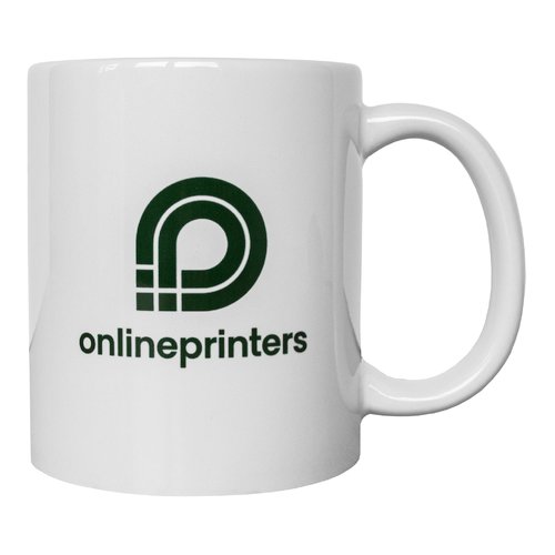 Taza de cermica blanca con asa.