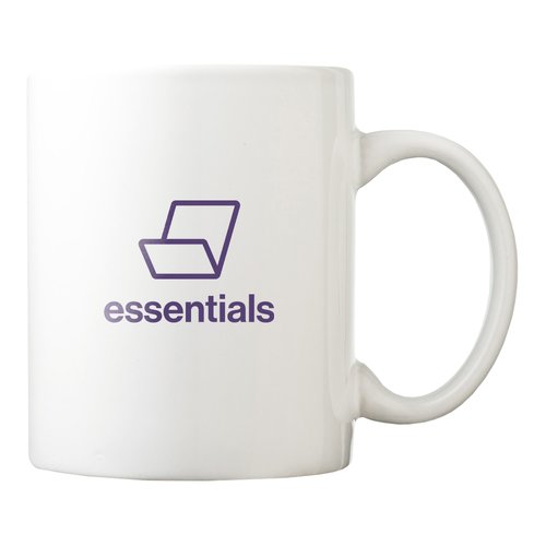 Taza de cermica con asa.