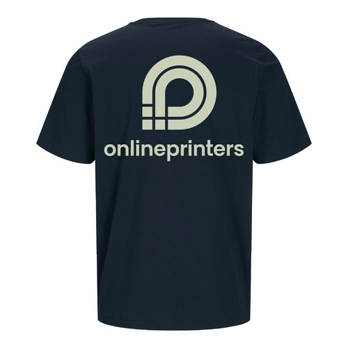 Camiseta azul marino de algodn orgnico para hombres y mujeres.