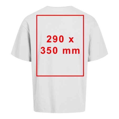 Camiseta blanca de algodn de corte oversize, unisex.