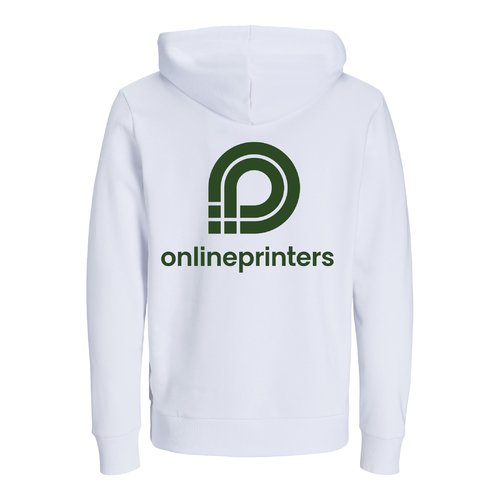 Sudadera blanca con capucha de algodn orgnico y algodn reciclado.
