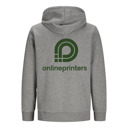 Chaqueta de chndal gris jaspeado de algodn y polister reciclado con capucha.
