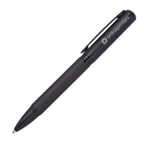 Set de escritura negro con bolgrafo y estuche.