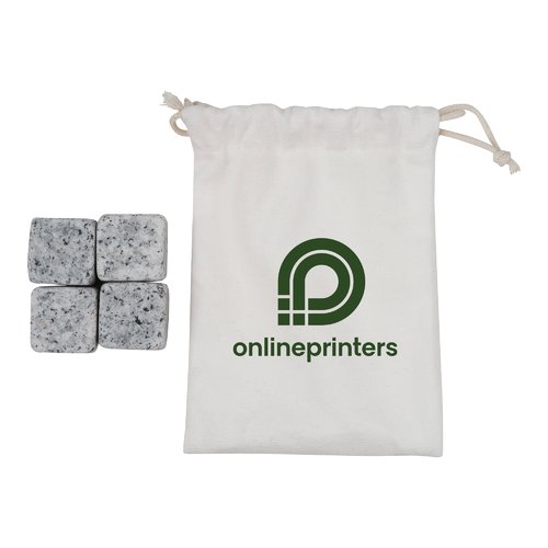 Piedras de hielo grises con bolsa de algodn.