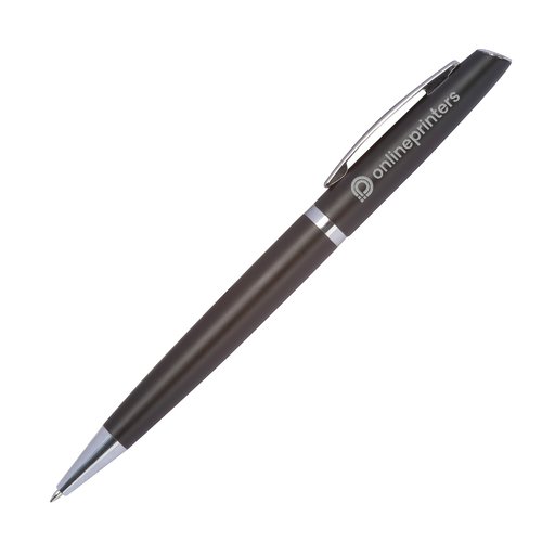 Juego de escritura negro de aluminio reciclado con bolgrafo y estuche.