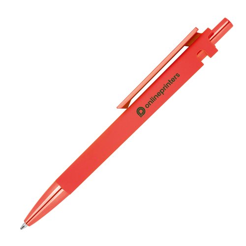 Bolgrafo rojo de plstico ABS reciclado con clip.