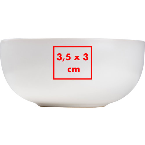 Cuenco de cerámica blanca, apto para lavavajillas y microondas.