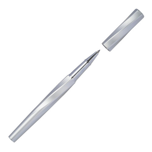 Rollerball de color latn con tapa extrable.