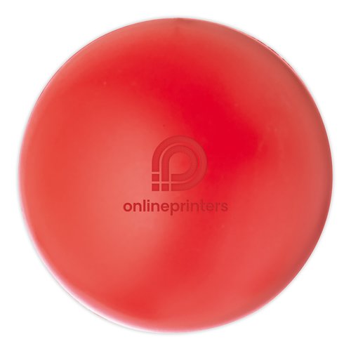 Pelota antiestrs roja de material blando para apretar.
