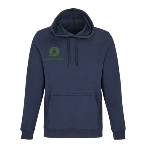 Sudadera con capucha azul marino de mezcla de algod�n con capucha y bolsillo tipo canguro.
