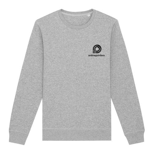 Sudadera gris jaspeada de algod�n y poli�ster con cuello redondo.