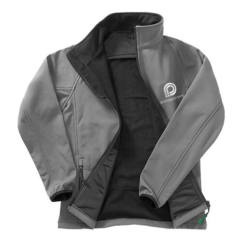 Chaqueta softshell de poli�ster gris oscuro para hombre.