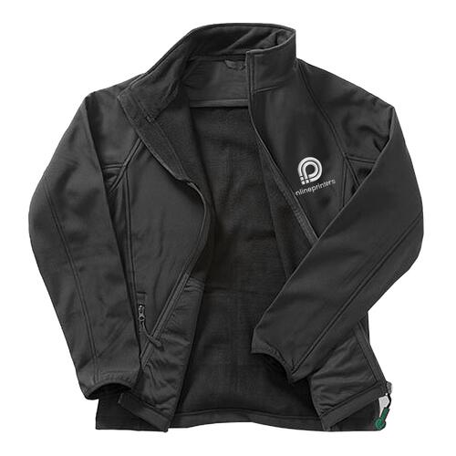 Chaqueta softshell negra de poli�ster para hombre.