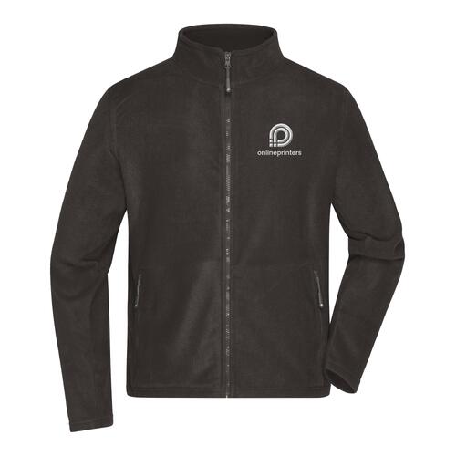 Chaqueta polar de poli�ster gris oscuro con cremallera completa.