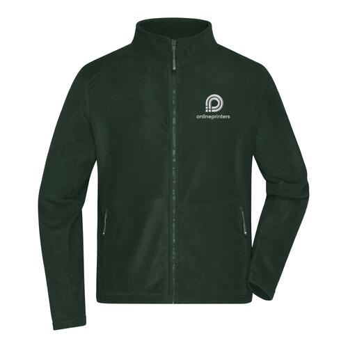 Chaqueta polar de poli�ster verde oscuro con cremallera completa.
