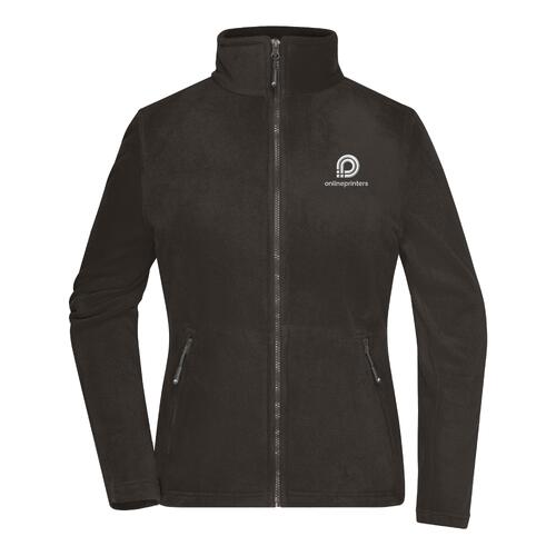 Chaqueta polar de poli�ster gris oscuro para mujer con cremallera completa.