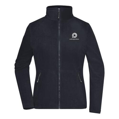Chaqueta polar de poli�ster azul marino para mujer con cremallera completa.