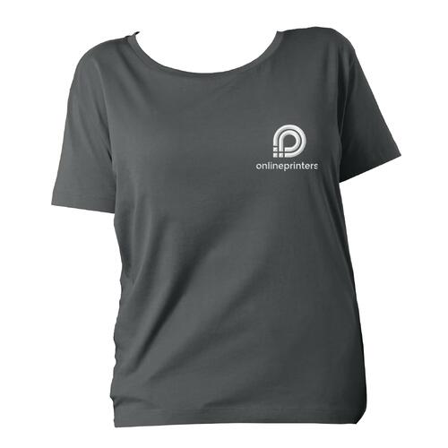 Camiseta de algod�n org�nico antracita para mujer.