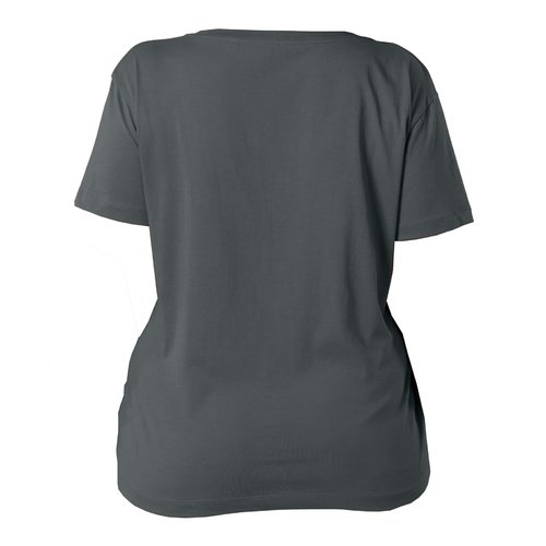 Camiseta de mujer antracita de algod�n org�nico con mangas cortas.