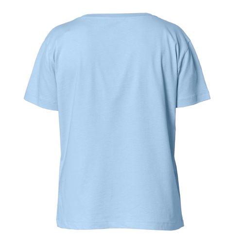 Camiseta azul cielo de algod�n org�nico con mangas cortas y cuello redondo.