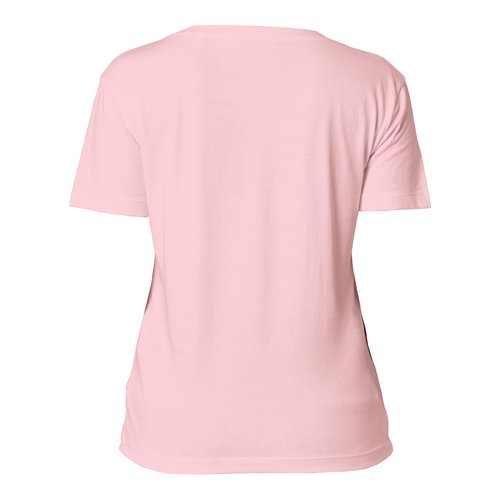Camiseta rosa de algod�n para mujer con mangas cortas.