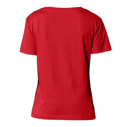 Camiseta roja de mujer en algod�n org�nico de manga corta.