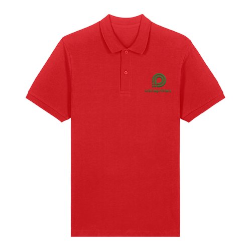 Polo rojo de algod�n org�nico para hombre.