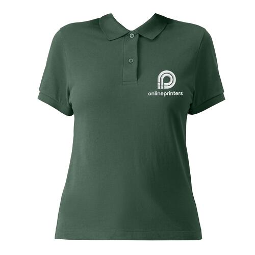 Polo de algod�n verde para mujer con tapeta de botones.