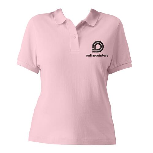 Polo rosa de algod�n org�nico con tapeta de botones corta.