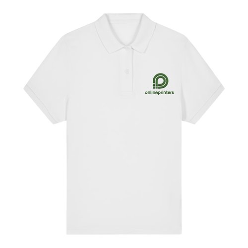 Polo blanco de algod�n org�nico para mujer con mangas cortas.